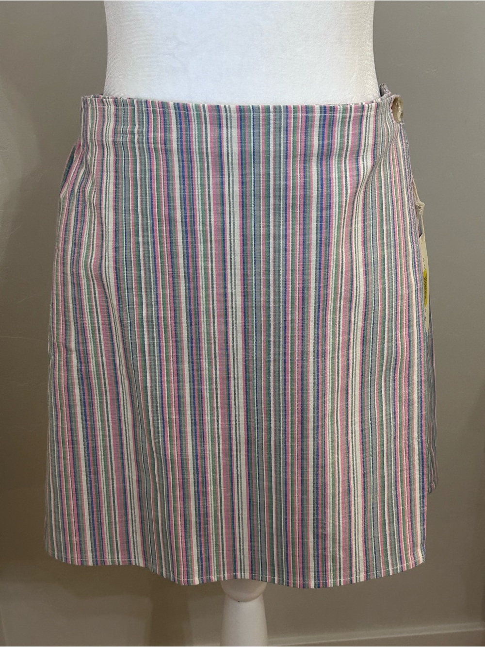 Copper Key Vertical Pastel Striped A-Line Skirt Size M NWT